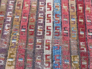 Turkish Konya Yastick, late 19th century, 1-7 x 2-5 (.48 x .74), rug was hand washed, browns oxidized, good pile, wear, plus shipping.          