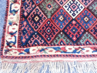 Persian Jaf Kurd bag face, late 19th century, 1-8 x 2-4 (.51 x .71), very good condition, original ends and edges, full pile, rug was hand washed, plus shipping.    