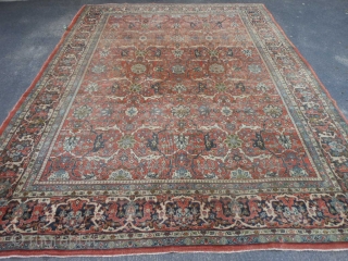 Persian Tabriz, early 20th century, 8-8 x 11-10 (2.64 x 3.61), rug is clean, even low, original ends and edges, soft palette, no rot, breaks or holes, plus shipping.    