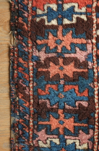 Arapgir Kurdish rug, 19th century.  Excellent, soft wool.  Fine weave. Repeated rows of cartouche-like trees.  Some wear in the section shown in the 4th image and along the selvedges.  ...