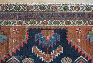 Karadja Rug, 1940 or so.  Nice composition.  In relatively good shape with a little wear in the top left hand corner and wear on the selvedges. A gorgeous rug and  ...