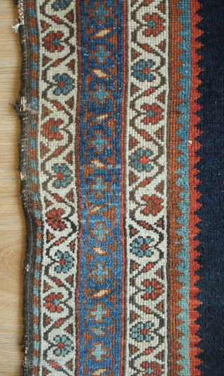 Karadja Rug, 1940 or so.  Nice composition.  In relatively good shape with a little wear in the top left hand corner and wear on the selvedges. A gorgeous rug and  ...