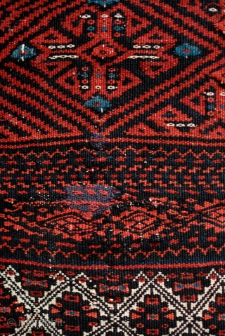 Afshar Kilim, Kalat area of Khorasan, Late 19th Century. Wonderful tribal weaving with the irregularities that come with it like the offsetting of a section of the border and the extra lines  ...