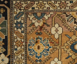 Chichi rug, 1890-1900 or so.  Wonderful muted tones from the faded fuchsin in parts.  The border is elegantly articulated.  It has a thin line of repair and a small  ...