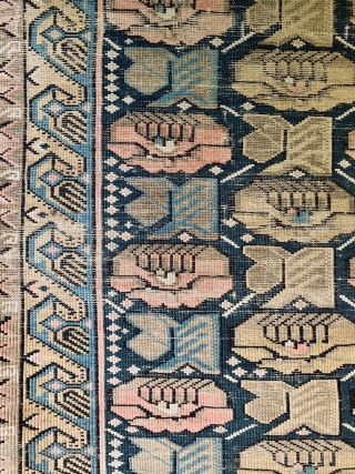 Bugs and roses.  Antique Caucasian Kuba rug with unusual design.  Circa 1890-1900.  Please ask for additional photos if needed.  Very reasonably priced.       