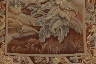 Antique French 19th century verdure tapestry.  Originally sold by Vojtech Blau in New York in 1990.  From an Atlanta GA estate.  10'6" by 4'8".      