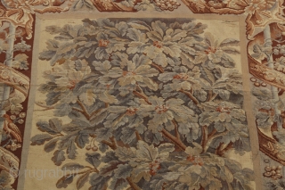 Antique French 19th century verdure tapestry.  Originally sold by Vojtech Blau in New York in 1990.  From an Atlanta GA estate.  10'6" by 4'8".      