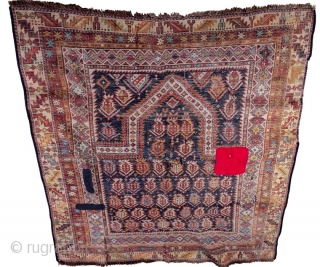 Antique Marasali  Shirvan East Caucasian prayer rug, last quarter of the 19th century, all dyes natural, with some issues but still worthy...          