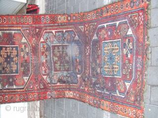  Yuruk, size:290x106-cm / 114.1x41.7-inches. a genuinely ancient thing with gorgeous colors. As found condition and the photos tell the story            