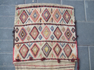 Antique Caucasian or Turkish Flatwoven Saddle bags size:111x36-cm / 43.7x14.1-inches Ask about this 

                   