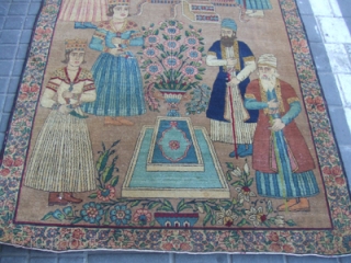 Antique Persian Lavar Kerman Kirman Rug 1870-1880
Size: 193.5x102-cm /76.1x40.1-inches 
The rug has been fixed in some places(as you can see on the pictures)          
