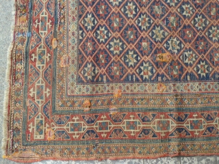 Beautifull Antique Shirvan Rug. Size 140 x 120. Comes with some condition issues.                    