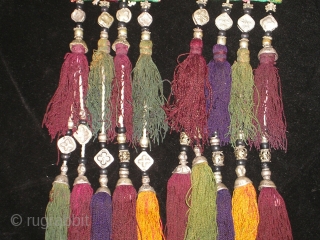 Late 19th century's pair of hair bands with some silver beads in perfect condition.                   