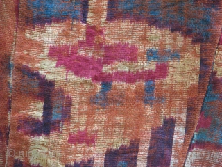 This is an old ikat velvet fragment that it's been made as a pillow cover i believe it should be  1800's           