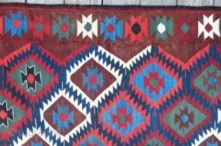 Antique Caucasian Kilim Rug -Approximately 5 feet by 11 feet. A very well-designed and executed Kilim that is extremely pleasing to the eye in its harmony and choice of colors. All original  ...