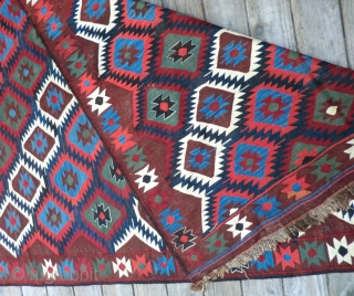 Antique Caucasian Kilim Rug -Approximately 5 feet by 11 feet. A very well-designed and executed Kilim that is extremely pleasing to the eye in its harmony and choice of colors. All original  ...