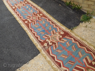 Anatolian Kilim 
some condition issues as imaged 
 2'1'' x 10'6''                      