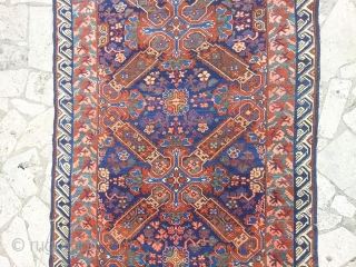 Seichur, Zeikur. Soft colours and nice abrash. really a good combination of colours. Perfect condition. 
wool on wool 1890. Good size ca. 114 x 186 cm. 


if you have some smartphone application  ...