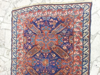 Seichur, Zeikur. Soft colours and nice abrash. really a good combination of colours. Perfect condition. 
wool on wool 1890. Good size ca. 114 x 186 cm. 


if you have some smartphone application  ...