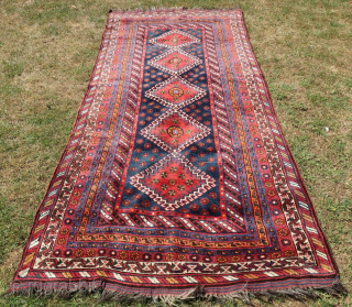 Luri,Afshar ? tribal,? weighing in almost 26,5 pound Wool on wool, goathair warps. Full original long pile. Ca: 330 cm x 135 cm.          