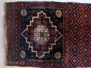 Afshar / Khouli afshar ?  Thick  piled,  soft .  Ca ; 133 x 72 cm. Wool  on  wool  .  Old / antique .  