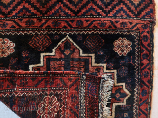 Afshar / Khouli afshar ?  Thick  piled,  soft .  Ca ; 133 x 72 cm. Wool  on  wool  .  Old / antique .  