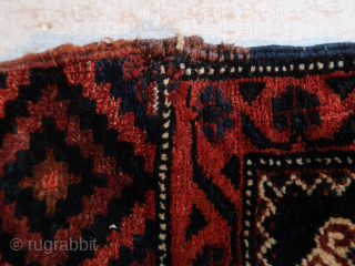 Afshar / Khouli afshar ?  Thick  piled,  soft .  Ca ; 133 x 72 cm. Wool  on  wool  .  Old / antique .  