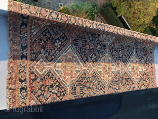 South Persian tribal, ca 260 x 155 cm. wool on wool, cleaned, washed, wool on wool. Cloth-like thin. Something for a large dining/dinner table . Old/antique.       