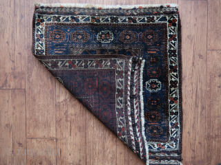 Large Baluch bag face.   wool on wool, ca;  92 x 82 cm.    clean.  old / antique.          