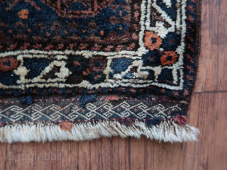 Large Baluch bag face.   wool on wool, ca;  92 x 82 cm.    clean.  old / antique.          