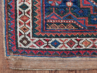 Afshar Bagface .  ( Turkic, Kurdish ? )  Ca; 78 cm x 58 cm . Colors !  Wool, on cotton, ( I guess.)  Old/antique .    