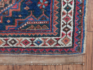 Afshar Bagface .  ( Turkic, Kurdish ? )  Ca; 78 cm x 58 cm . Colors !  Wool, on cotton, ( I guess.)  Old/antique .    