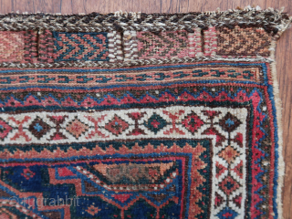 Afshar Bagface .  ( Turkic, Kurdish ? )  Ca; 78 cm x 58 cm . Colors !  Wool, on cotton, ( I guess.)  Old/antique .    