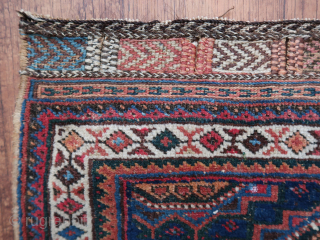 Afshar Bagface .  ( Turkic, Kurdish ? )  Ca; 78 cm x 58 cm . Colors !  Wool, on cotton, ( I guess.)  Old/antique .    