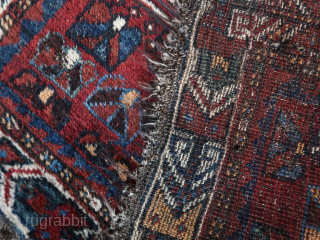 Small South Persian  tribal /  Veramin ? / Luri ?   Wool on wool . Ca ; 155 cm. x 110 cm. Cleaned  and  washed.  Old  ...