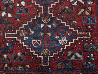 Small South Persian  tribal /  Veramin ? / Luri ?   Wool on wool . Ca ; 155 cm. x 110 cm. Cleaned  and  washed.  Old  ...