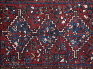 Small South Persian  tribal /  Veramin ? / Luri ?   Wool on wool . Ca ; 155 cm. x 110 cm. Cleaned  and  washed.  Old  ...