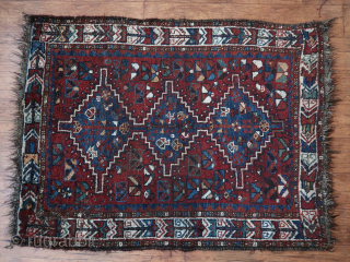 Small South Persian  tribal /  Veramin ? / Luri ?   Wool on wool . Ca ; 155 cm. x 110 cm. Cleaned  and  washed.  Old  ...