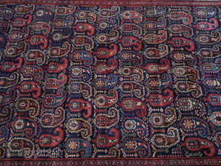 Boteh Kirman ( Afshar ? ) . 174/188  CM. X 388 CM. ( Kelleh ? ) Wool on cotton.  Cleaned and washed . Old/antique.       