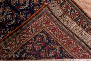 Bidjar Narrow Runner

1.9 x 14.8
0.57 x 4.51

Offset rows of triple posy flowers in the Kurdish manner decorate the dark blue ground of this west Persian Kurdish  town rug. There is a  ...