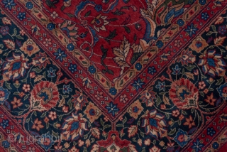 Lahore Carpet

10.0 x 14.8
3.04 x 4.51

The rich raspberry field is decorated by a cloud band, palmette and two-level spiral tendril pattern. The navy border of this northern Indian workshop carpet features three  ...