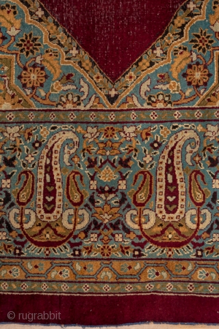Amritsar Square Carpet

12.2 x 12.4
3.71 x 3.77
The deep wine brown semi-open field shows a pole medallion of three conjoint lozenges with matching side triangle fillers. Giant and lesser botehs  decorate the  ...