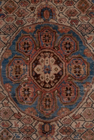 Malayer Carpet

9.5 x 10.4
2.89 x 3.16

Now wsith excised side borders, this west Persian rustic carpet displays a serrated ivory and green cartouche medallion on an attractively abrashed plain soft red ground. Birds  ...