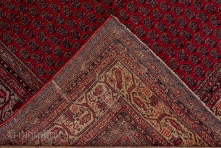 Saraband Carpet

12.2 X 16.0
3.71 X 4.87

In the iconic central Persian Saraband design, offset rows of floriated botehs decorate the red field while the equally  classic ivory border shows a faceted vine  ...