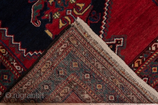 Malayer Runner

3.3 x 16.10
1.00 x 4.90

This as new west Persian runner displays a zig-zag edged navy otherwise plain subfield with 19 leafy palmettes, on a red ground.  The green main border  ...