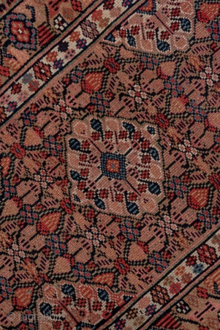 Hamadan Runner

2.9 x 17.6
0.88 x 5.36
 
This west Persian rustic runner shows several shades of camel toned  pile wool in the lattice and small repeating medallion field and in the plain  ...