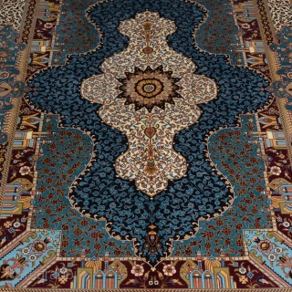 Oriental Persian Design Silk Rug                            