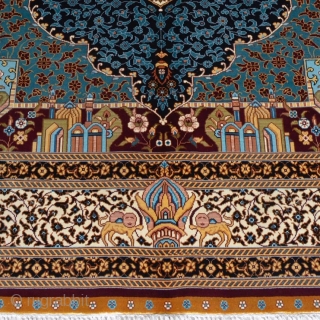 Oriental Persian Design Silk Rug                            