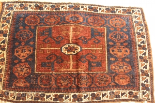 Antique Baluch Bagface. circa 1900. Soft silky wool with good pile .Natural colors. Good condition.Clean and hand washed .size .0.63cm x 0.92cm           