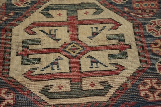 Caucasian Shirvan rug.circa 1870 . size 1.60cm x 0.97cm                        